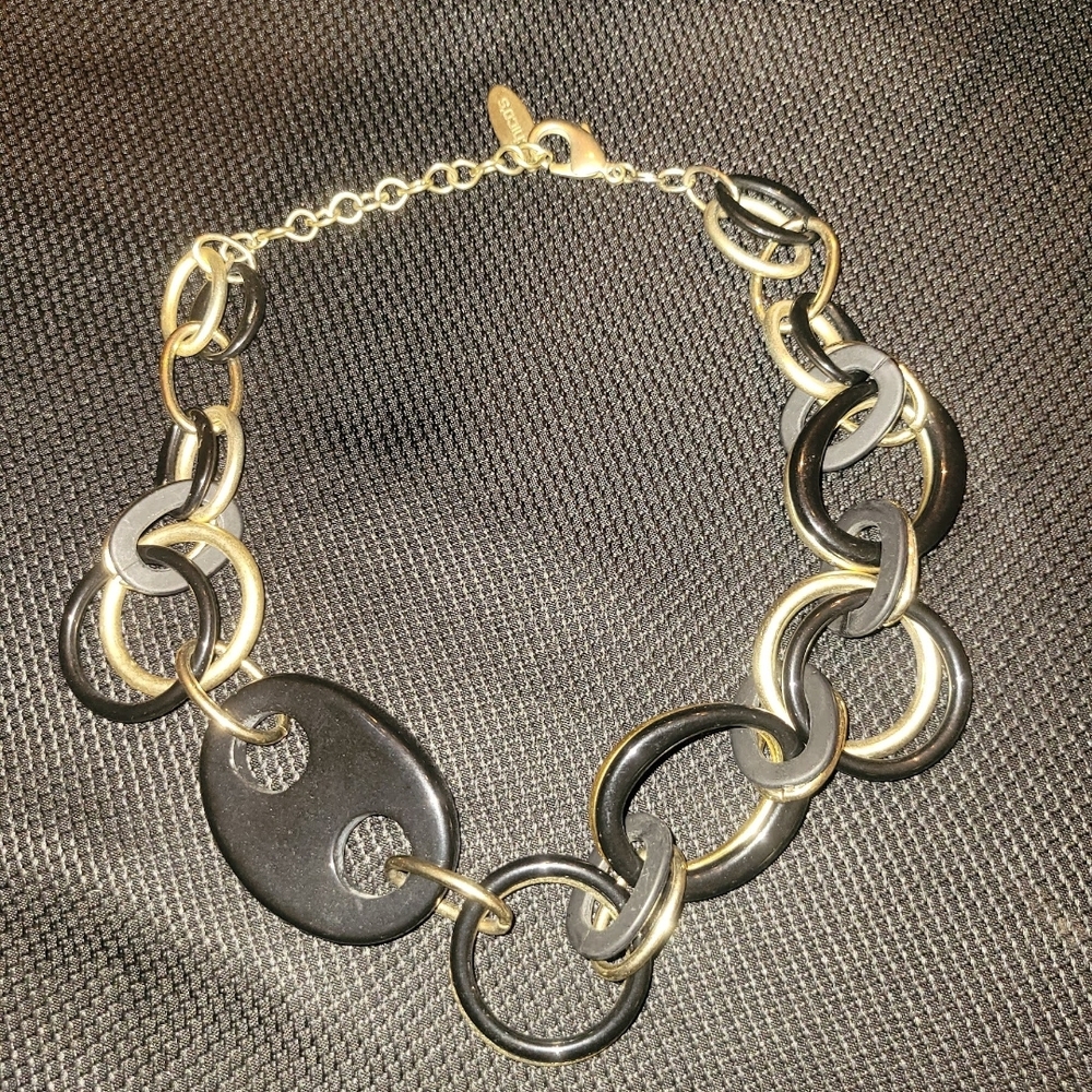 Chico's Black and Gold Link Necklace